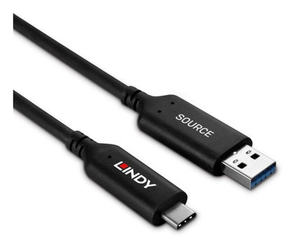 Lindy 43395 USB 3.2 Gen 1 Type A to C Fibre Optic Hybrid Cable 10m