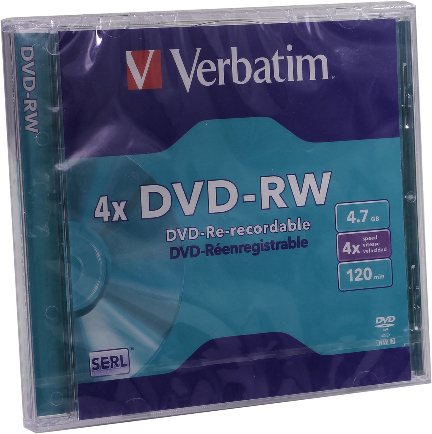 Verbatim 43285 Blank DVDs – DVD-RW 4.7GB 4x Jewel Case Single Disc