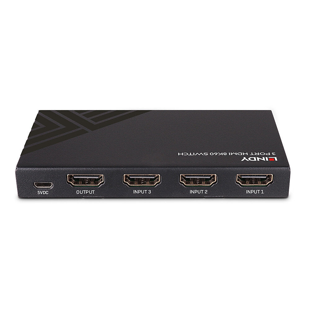 Lindy 38369 3 Port HDMI 8K60 Switch – Ultra HD, HDR, Remote, 48Gbps