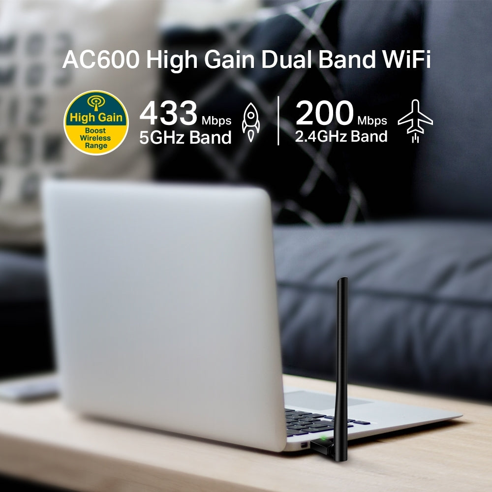 TP-Link ARCHER T2U PLUS USB Dual-Band WLAN Adapter 600 Mbit/s 5dBi