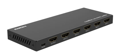 MicroConnect MC-HDMISWITCH0501-4K 5x1 HDMI AV Switch 4K@60Hz with Remote – Metal, CE/FCC/RoHS