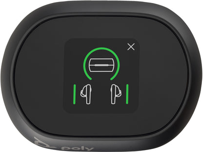 Poly 216065-02 Voyager Free 60+ UC Carbon Black Earbuds – Wireless Bluetooth Headset with Touchscreen Charging Case