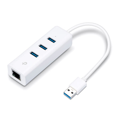 TP-Link UE330 USB 3.0 Hub with Gigabit Ethernet – 3-Port, White