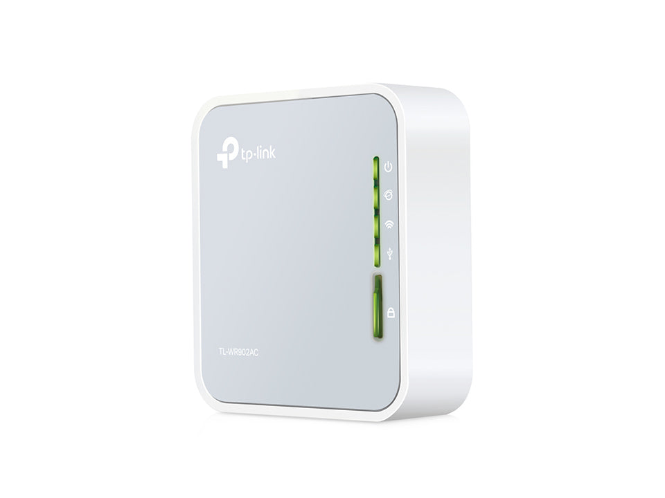 TP-Link TL-WR902AC Portable Dual-Band Wi-Fi 5 Router – 433Mbps, USB, White