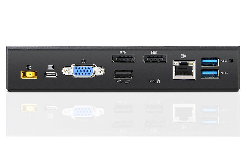 Lenovo 40A90090EU Dock – USB-C Wired, Dual DisplayPort, VGA, 90W, Black