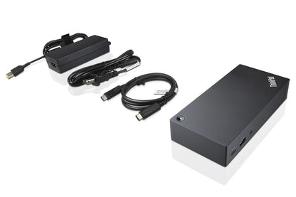 Lenovo 40A90090EU Dock – USB-C Wired, Dual DisplayPort, VGA, 90W, Black