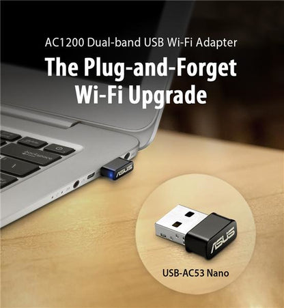 Asus USB-AC53 NANO Dual-Band Wi-Fi Adapter for PC/Laptop – 867Mbps USB