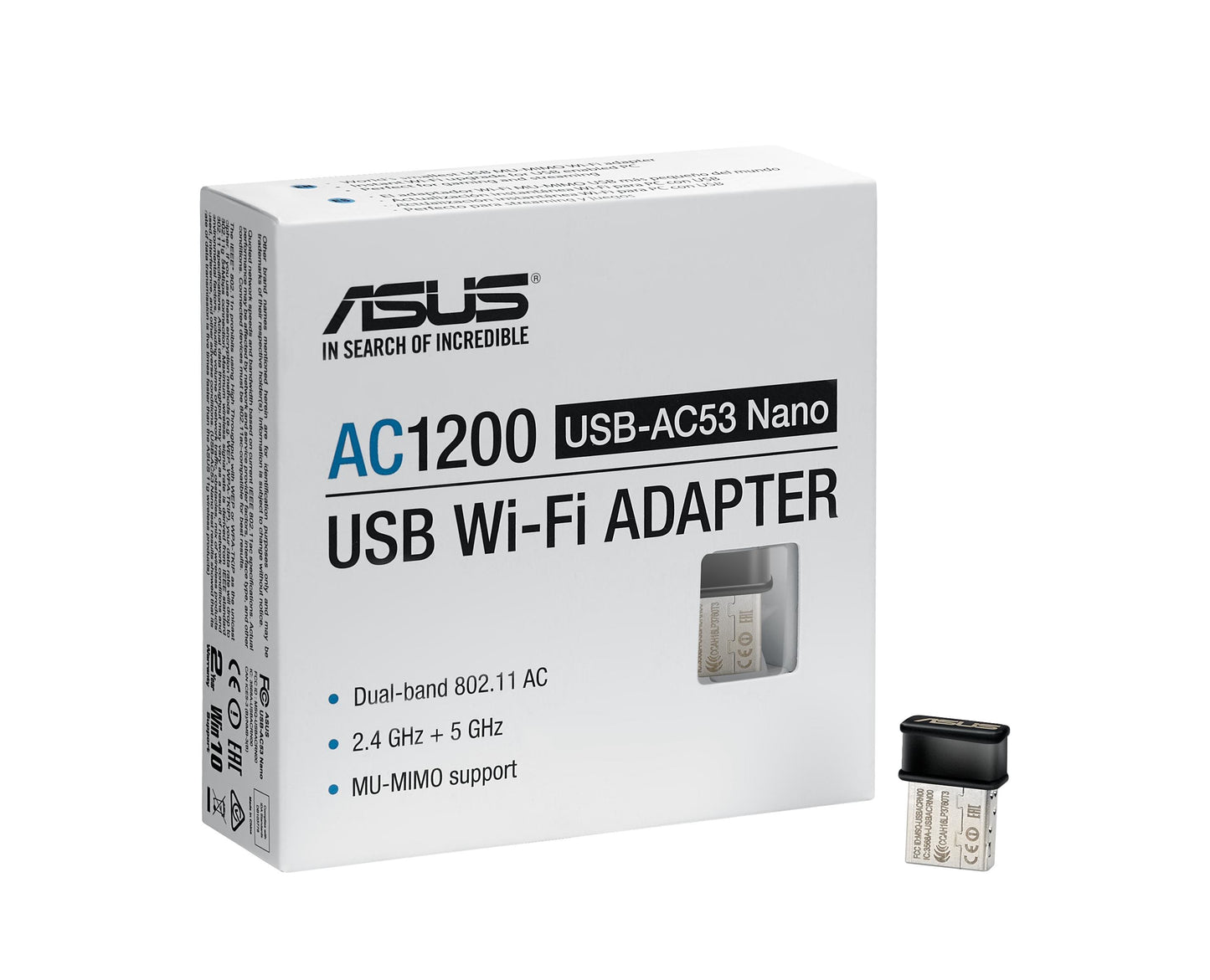 Asus USB-AC53 NANO Dual-Band Wi-Fi Adapter for PC/Laptop – 867Mbps USB