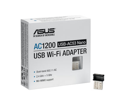 Asus USB-AC53 NANO Dual-Band Wi-Fi Adapter for PC/Laptop – 867Mbps USB