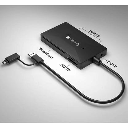 Techly IUSB-CARD-AC582 Card Reader – USB 3.2 Gen 1 Type-A/Type-C, Black
