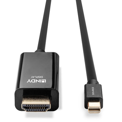 Lindy 36926 1m Mini DisplayPort to HDMI 10.2G Cable – 4K UHD, Black