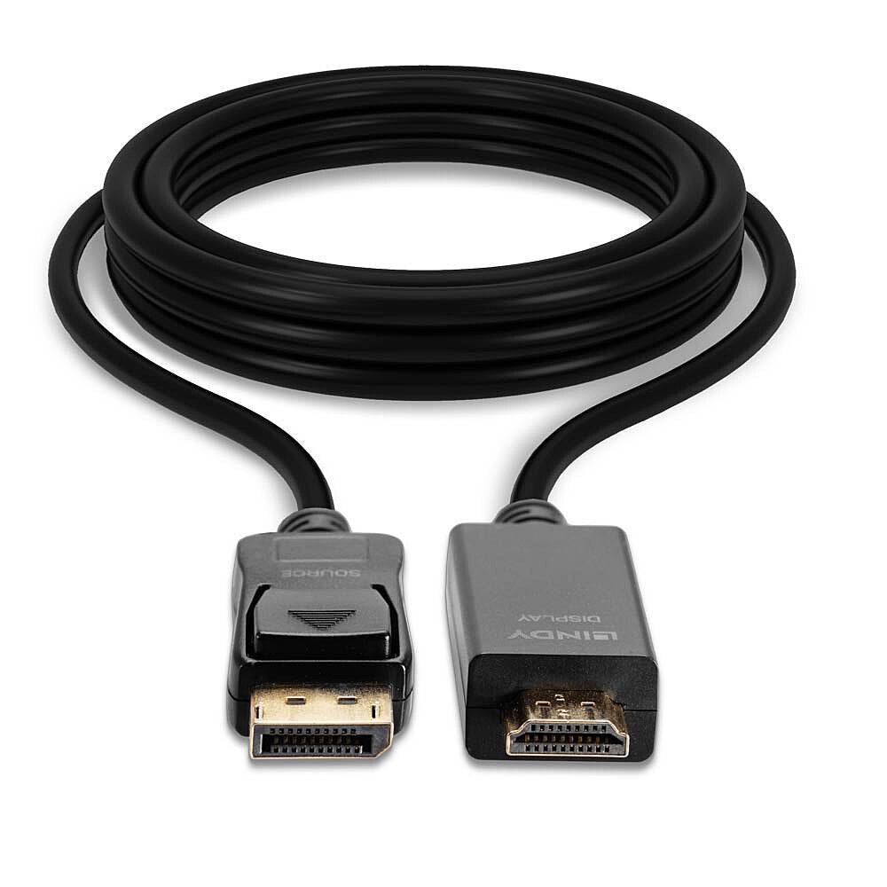 Lindy 36923 3m DisplayPort to HDMI 10.2G Cable – 4K UHD, CE Certified