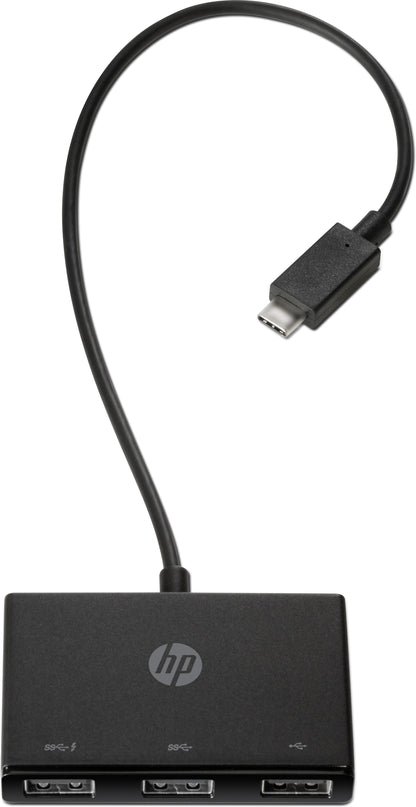 HP Z6A00AA USB-C to USB-A Hub – 3-Port USB 3.2 Gen 1, Black, Compact Design