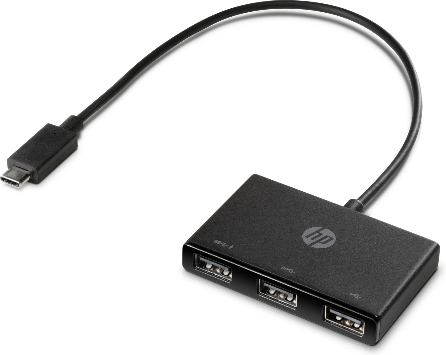 HP Z6A00AA USB-C to USB-A Hub – 3-Port USB 3.2 Gen 1, Black, Compact Design