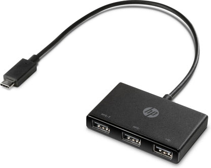 HP Z6A00AA USB-C to USB-A Hub – 3-Port USB 3.2 Gen 1, Black, Compact Design