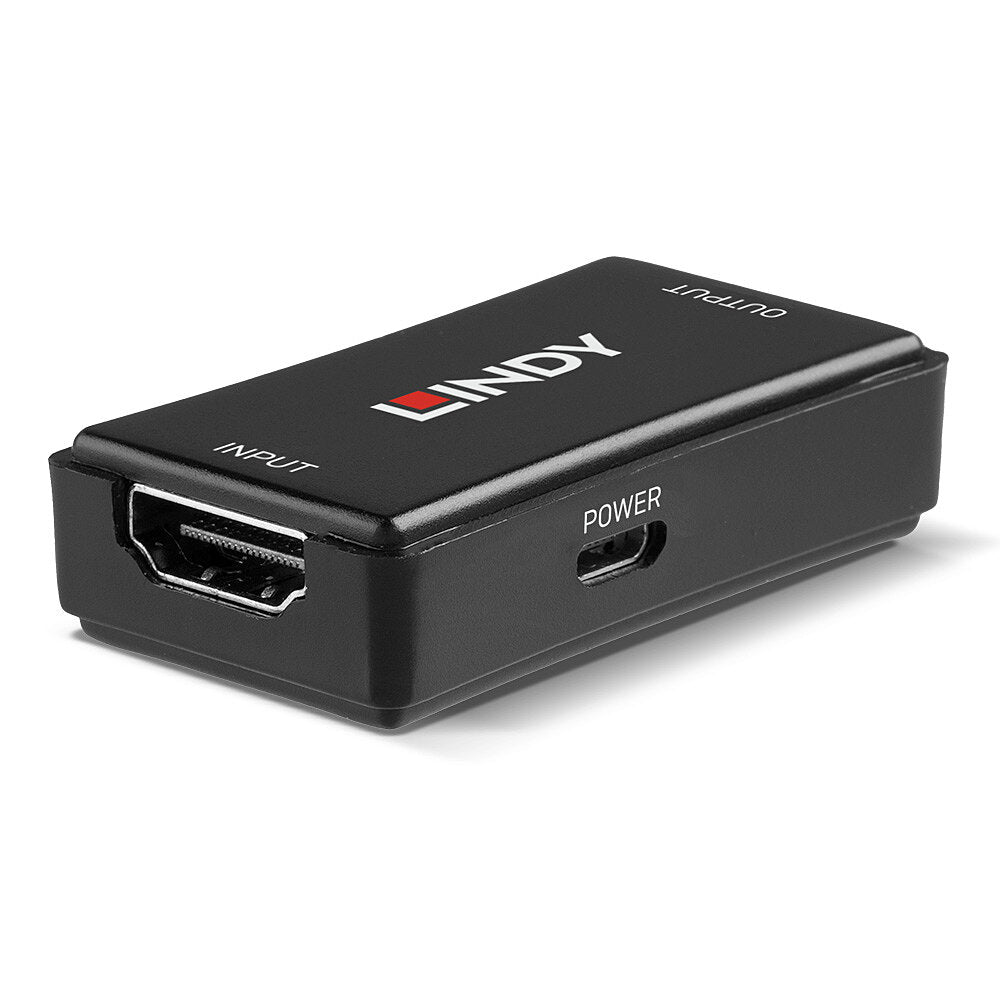 Lindy 38211 HDMI 4K60 Repeater – 50m Range, 2.0b, 17.82Gbps, Black
