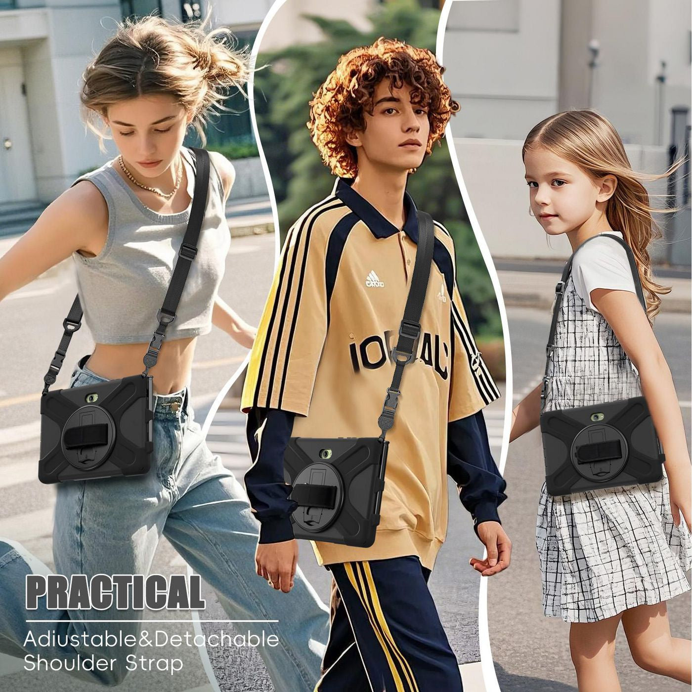 eSTUFF ES681864-BULK Tablet Case – Defender, Black, MIL-STD-810H, Kickstand