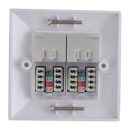 Lanview LVN126188UK-2 Outlet Box – CAT6 Dual Gang UK Type 86x86mm