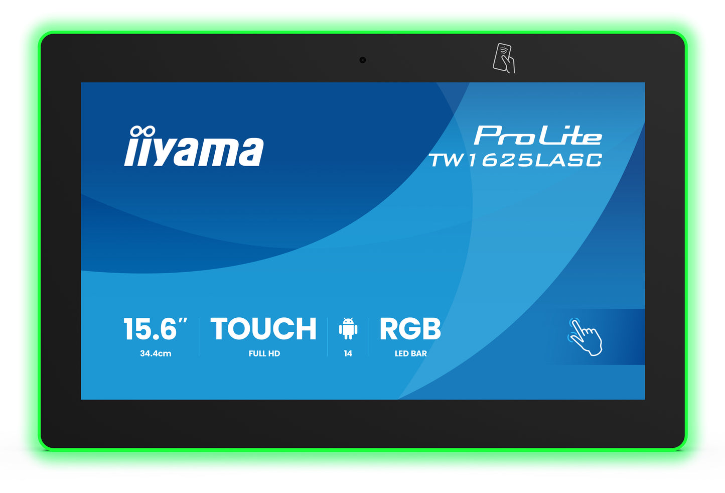 iiyama TW1625LASC-B3PNR 15.6" Touchscreen PC – Android, PoE, NFC/RFID, RGB LED