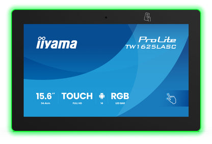iiyama TW1625LASC-B3PNR 15.6" Touchscreen PC – Android, PoE, NFC/RFID, RGB LED