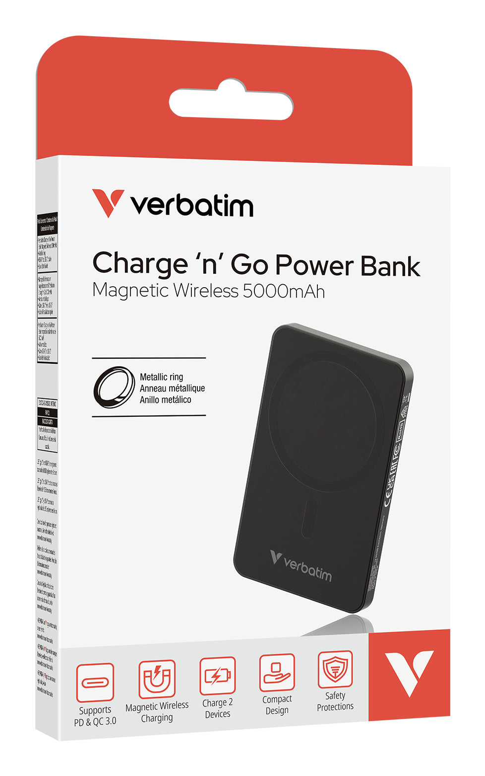 Verbatim 32225 Magnetic Wireless Power Bank 5000mAh 35W Quick Charge Black