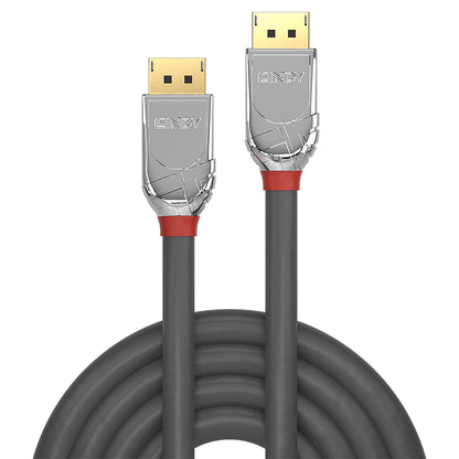Lindy 36301 DisplayPort Cable 1m – Cromo Line, 1.2, Gold-Plated, Grey