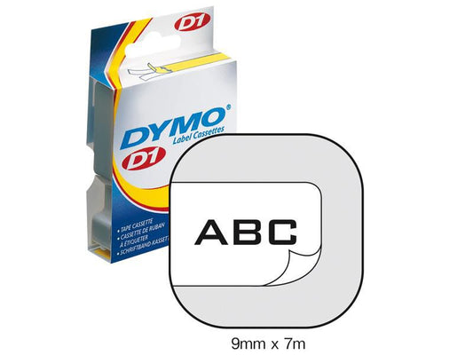 DYMO 40913 Label Making Tape – D1 Standard Black on White 9mm x 7m