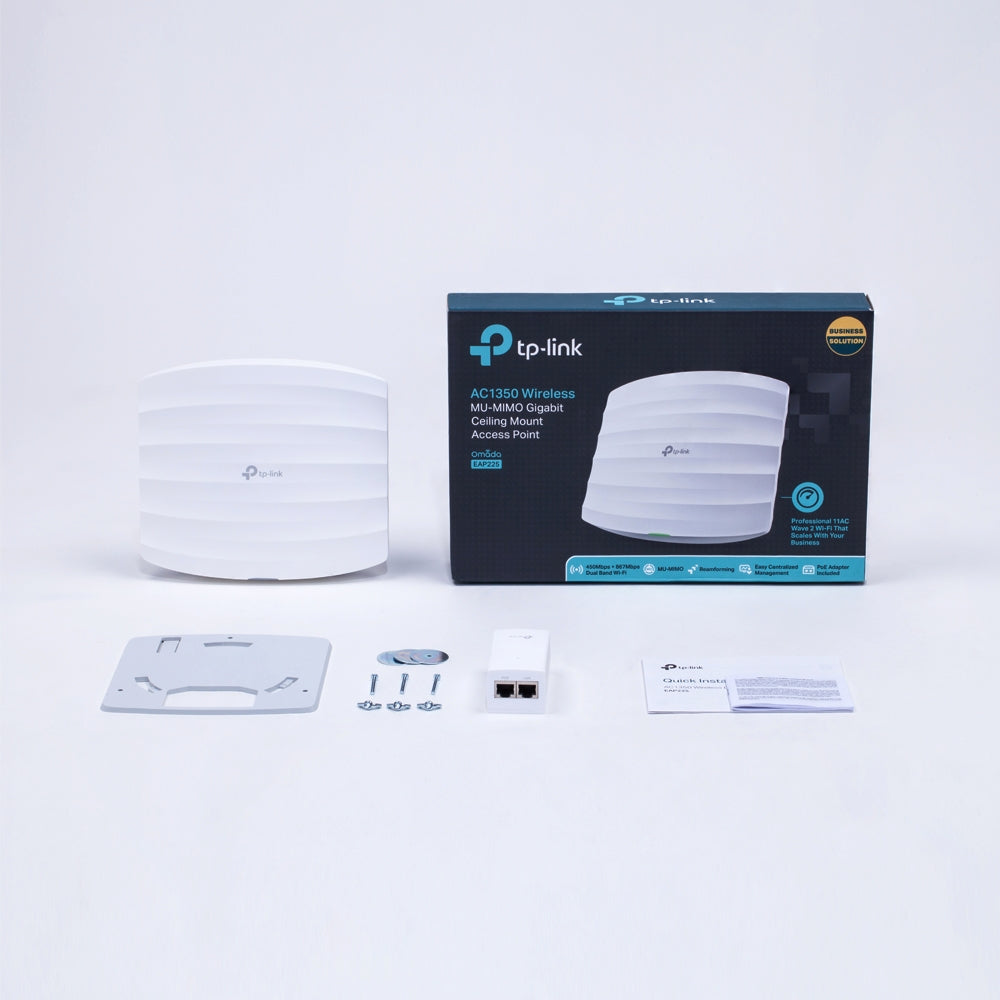 Omada EAP225 Wireless Access Point – Dual Band 1350 Mbit/s PoE White