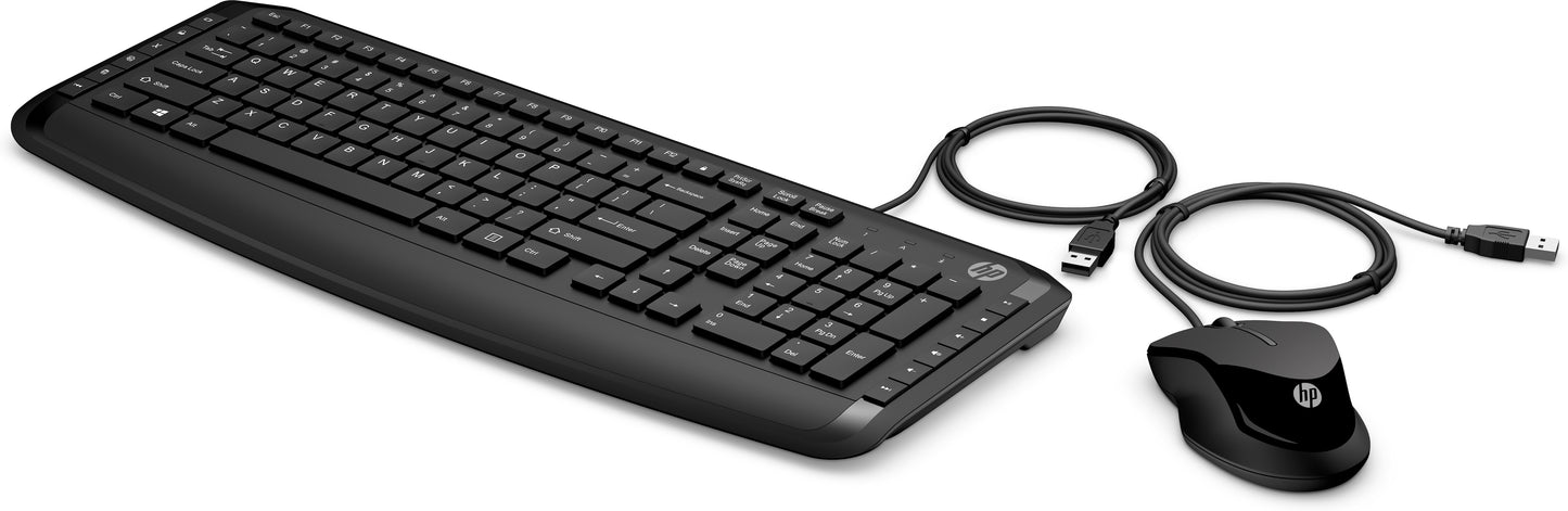 HP 9DF28AA#ABY Pavilion Keyboard and Mouse 200 – Full-Size Wired USB Set Black