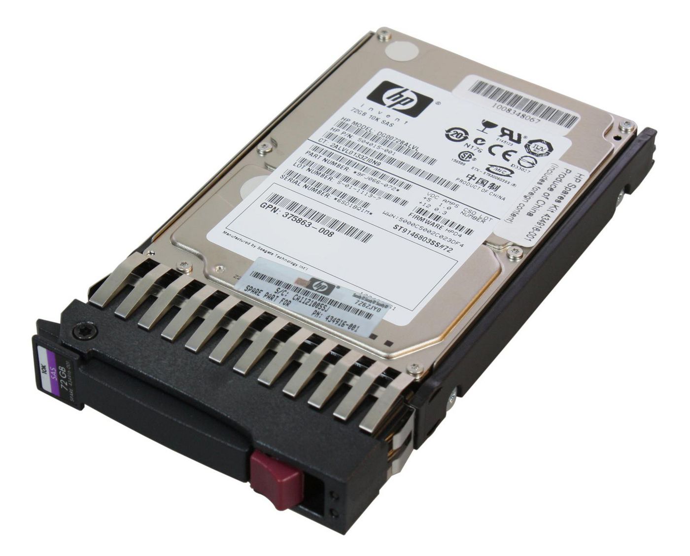 Hewlett Packard Enterprise 434916-001 Internal Hard Drive – 72GB 10K SAS 2.5" HDD