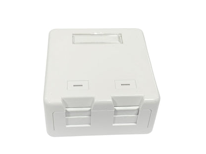 Lanview LVN127767 Outlet Box – 2 x RJ-45 Socket, White, Surface Mount