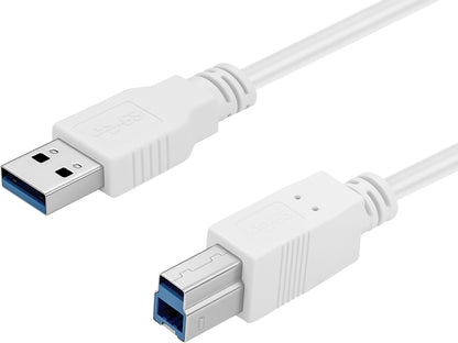 Sandberg 509-23 USB 3.0 A-B Cable 1.8m – High-Speed White Data Lead