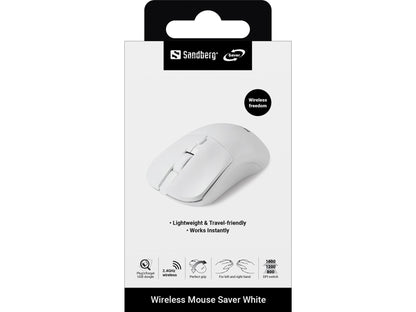 Sandberg 331-05 Wireless Mouse Ambidextrous 1600 DPI White