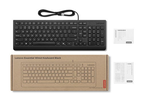 Lenovo 4Y41R64642 Full-Size Wired USB Keyboard – Danish, Black