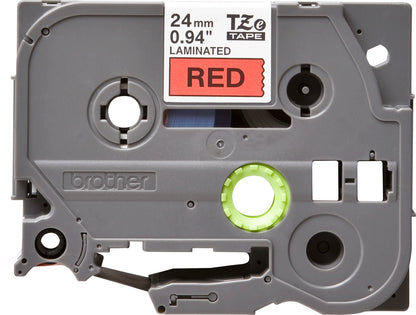 Brother TZE-451 Label Making Tape – 24mm Black on Red Laminated 8m TZ