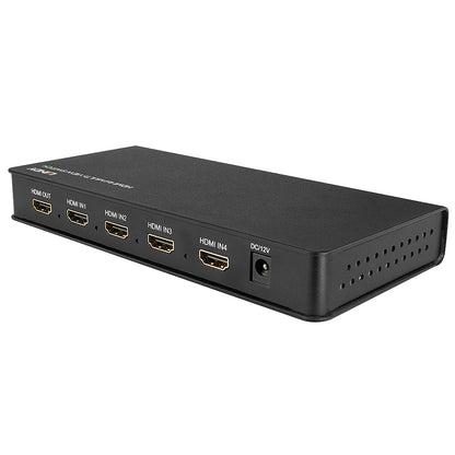 Lindy 38150 HDMI 4 Port Multi-View Switch – Full HD 1080p, 5 HDMI, IR Remote