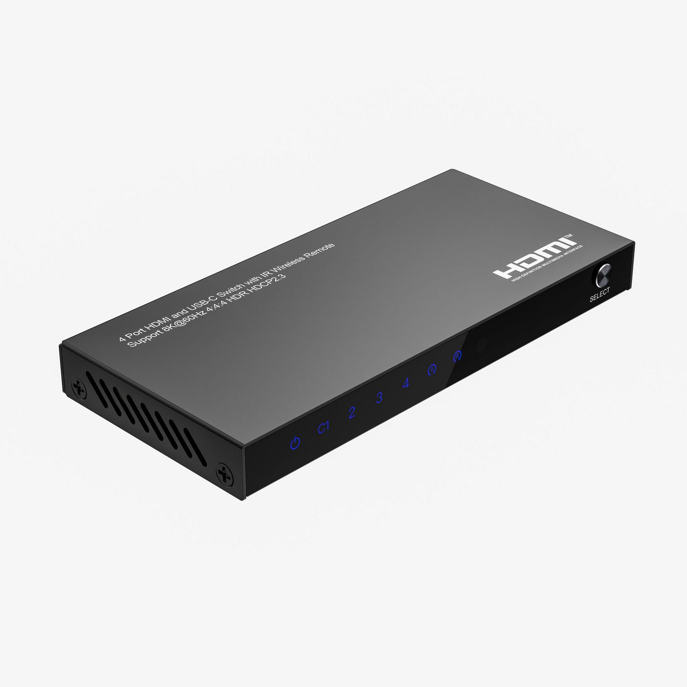MicroConnect MC-USBCHDMISWITCH0401-8K AV Switch – 4x1 USB-C & HDMI 8K UHD Remote
