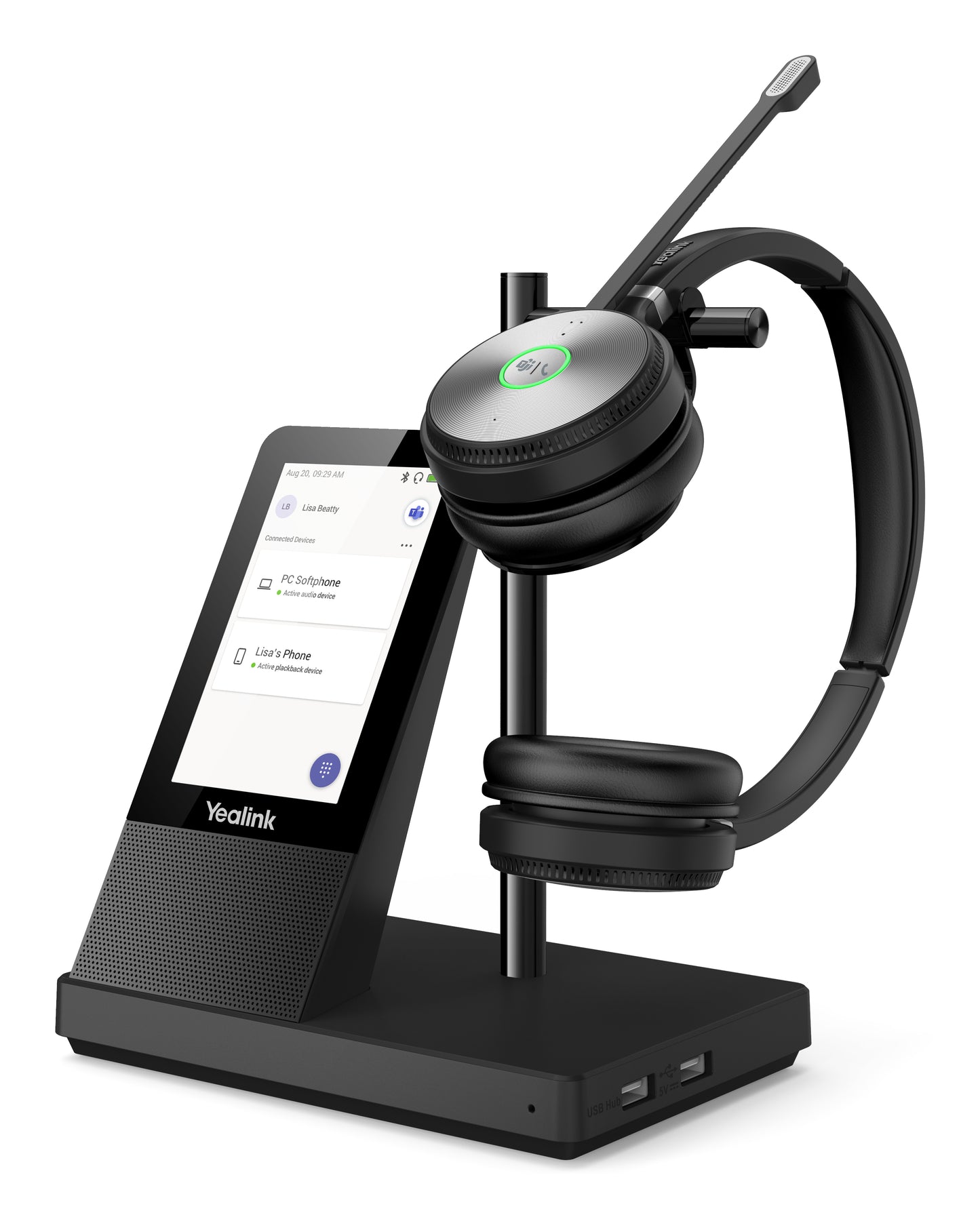 Yealink WH66 DUAL TEAMS DECT Wireless Headset – Binaural Bluetooth Touchscreen