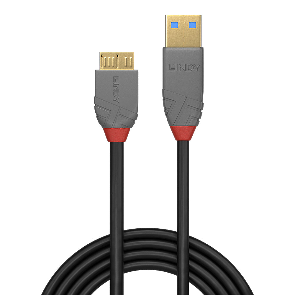 Lindy 36767 USB 3.2 Type A to Micro-B Cable 2m – 5Gbps Anthra Line