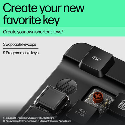 HP 7N7C3AA#ABB Programmable Wireless Keypad – Mechanical, Bluetooth, Black