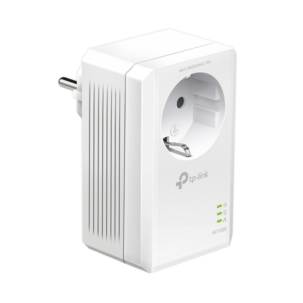 TP-Link TL-PA7017P KIT PowerLine Network Adapters – AV1000 Gigabit Passthrough Starter Kit