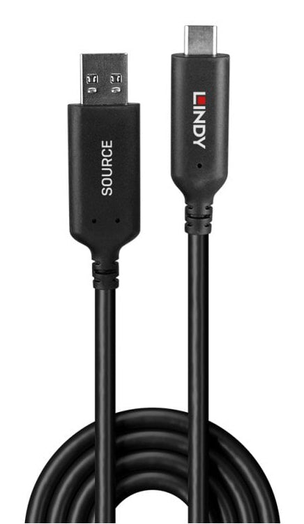 Lindy 43395 USB 3.2 Gen 1 Type A to C Fibre Optic Hybrid Cable 10m