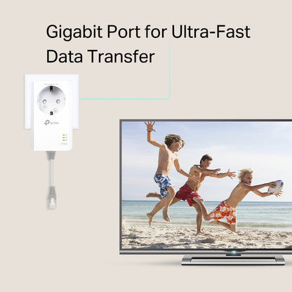 TP-Link TL-PA7017P KIT PowerLine Network Adapters – AV1000 Gigabit Passthrough Starter Kit