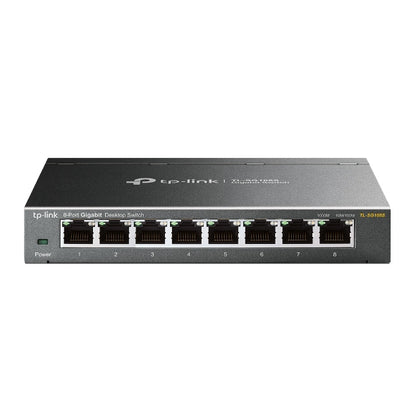 TP-Link TL-SG108S 8-Port Gigabit Desktop Network Switch – Steel, Plug & Play