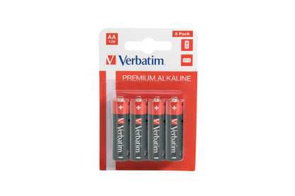 Verbatim 49503 AA Household Battery – 1.5V Alkaline 8-Pack