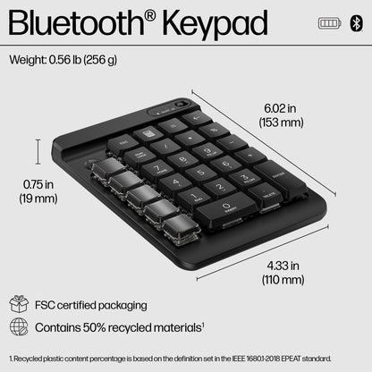 HP 7N7C3AA#ABB Programmable Wireless Keypad – Mechanical, Bluetooth, Black