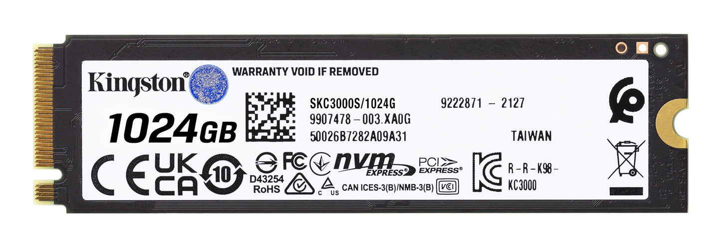 Kingston SKC3000S/1024G Internal SSD – M.2 2280 NVMe 1.02TB PCIe 4.0