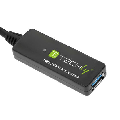 Techly ICUR30100G USB 3.2 Gen 1 Active Extension Cable 10m USB A Black