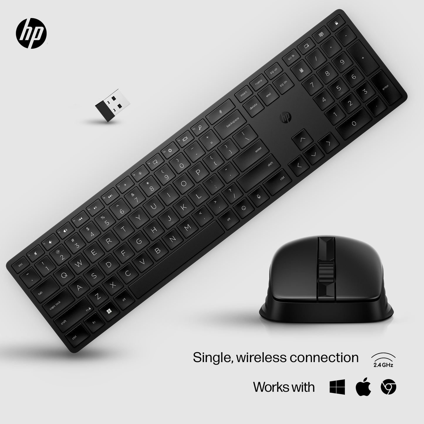 HP 4R013AA#ABB Wireless Keyboard and Mouse Combo – Full-Size, Black