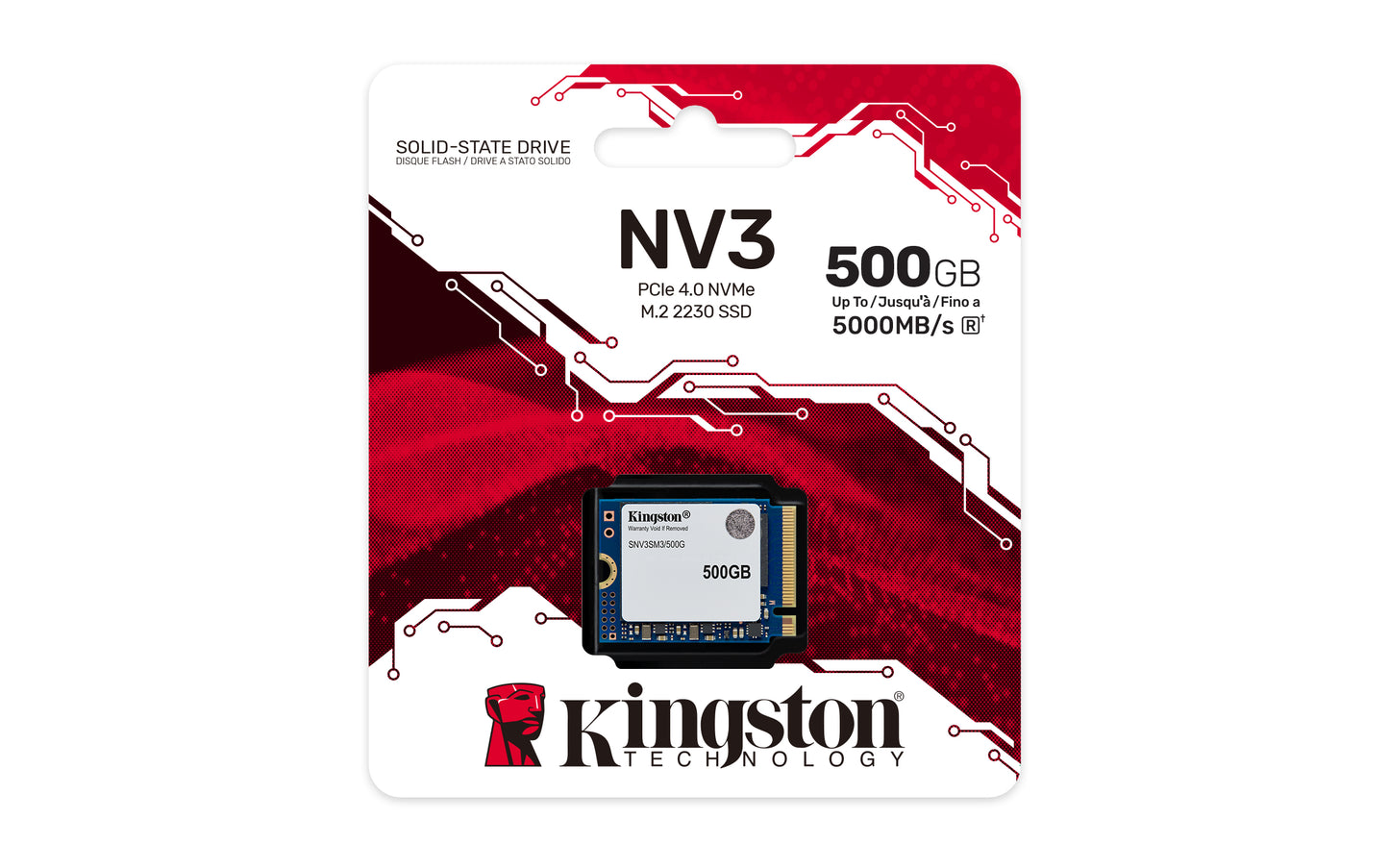 Kingston SNV3SM3/500G NV3 M.2 2230 NVMe SSD – 500GB PCIe Gen4 5000MB/s